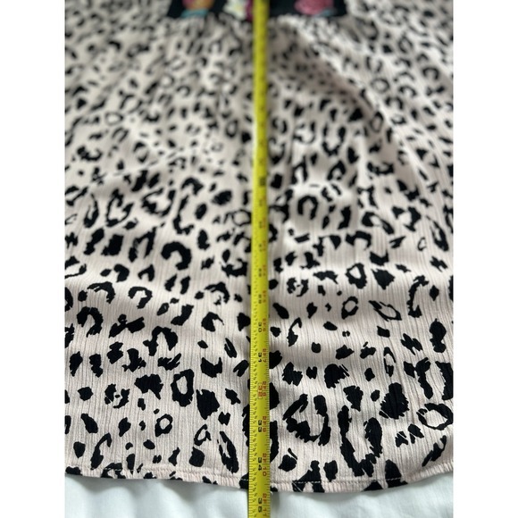 Savanna Jane Leopard Shift Dress Embroidered Cheetah Flowers Boho Plus Size 1X - Picture 8 of 14